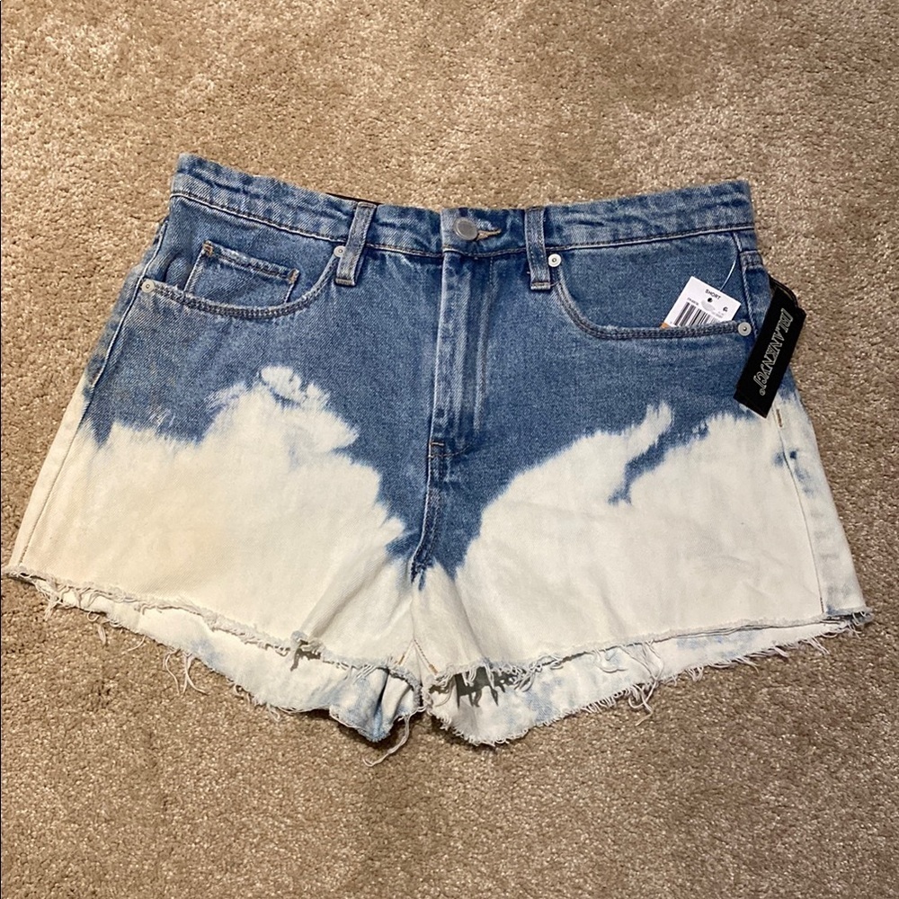 BlankNYC The Barrow Vintage High Rise Jean Cut Off Shorts Blue White Size 29